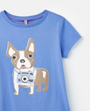 Joules Mädchen T-Shirt PIXIE Hund blau