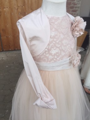 MONNY Kommunionkleid Blumenmädchen KANT TULE rose 122