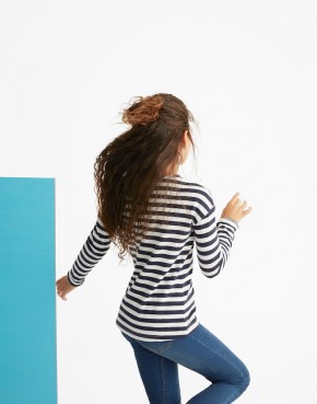 Joules Mädchen Langarm-Shirt CORA Streifen navy weiß 110
