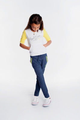 Kiezel-tje Halbarm-Shirt weiß/gelb