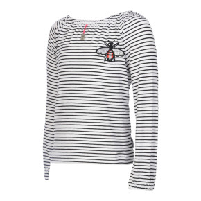 KIE stone Langarm-Shirt/Longsleeve/Bluse Streifen black-white