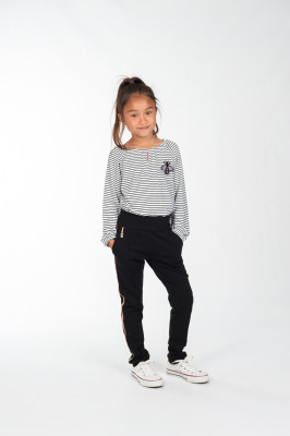 KIE stone Langarm-Shirt/Longsleeve/Bluse Streifen black-white