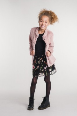 KIE stone Tüll-Rock Blumen schwarz