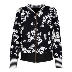KIE stone Wende-Jacke/Bomber-Jacke Flower black