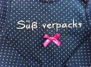 Louis & Louisa Mini langarm-Body "Süß verpackt" dunkelblau Gr. 80-86