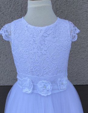 MONNY Kommunionkleid KANT TULE 21-15 Kurzarm weiß 140