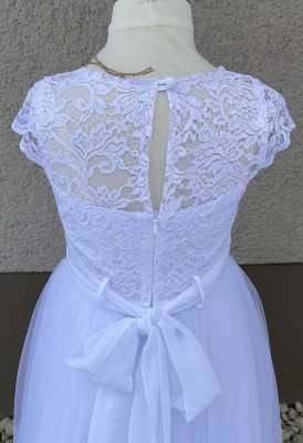 MONNY Kommunionkleid KANT TULE 21-15 Kurzarm weiß 140