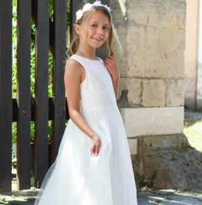 MONNY Kommunionkleid PAILLET ZILVER ecru lang