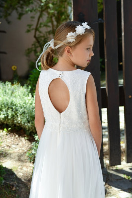 MONNY Kommunionkleid PAILLET ZILVER ecru lang