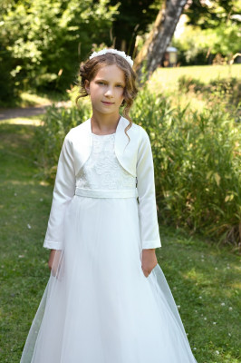 MONNY Kommunionkleid Satinband 23-21 ecru lang