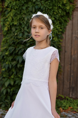 MONNY Kommunionkleid KANT/CREPE 23-24 weiß lang 134