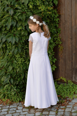 MONNY Kommunionkleid KANT/CREPE 23-24 weiß lang 134