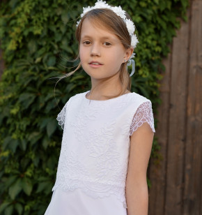 MONNY Kommunionkleid KANT/CREPE 23-24 weiß lang 134