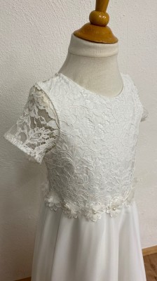 MONNY Kommunionkleid KANT CREPE 22-11 ecru 3/4 lang 146