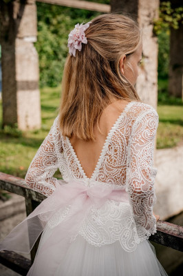 MONNY Kommunionkleid LANT LANG TULE 25-05 ecru lang