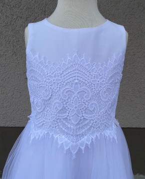 MONNY Kommunionkleid KANT STROOK 20-05 lang weiß 146
