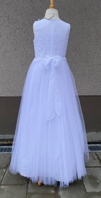 MONNY Kommunionkleid KANT STROOK 20-05 lang weiß 146