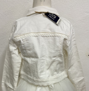 MONNY Jeans Jacke mit Perlenband kleine Perlen 26-342 ecru