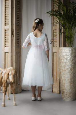 MONNY Kommunionkleid KANT 3/4- Arme 26-22 lang ecru