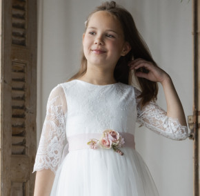 MONNY Kommunionkleid KANT 3/4- Arme 26-22 lang ecru