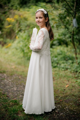 MONNY Kommunionkleid KANT CREPE lang 25-01 ecru