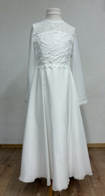 MONNY Kommunionkleid KANT CREPE MOUW 25-124 8/10-lang ecru
