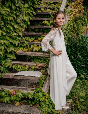 MONNY Kommunion Jumpsuit mit festem Überrock 25-31 ecru