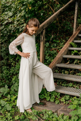 MONNY Kommunion Jumpsuit mit festem Überrock 25-31 ecru