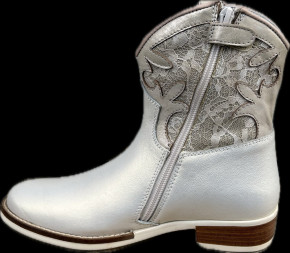 CONCEPT. Leder Stiefelette mit Spitzendetails beige perlmutt 33