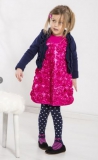 Pezzo D´oro Kleid mit Rosen pink 2-tlg