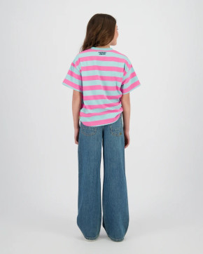 Vingino T-Shirt BASIC TEE STRIPE aqua blue 176 - 16y