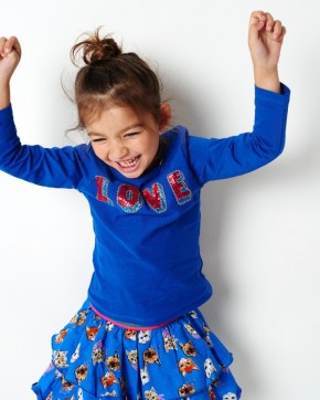 Mim-Pi Langarm-Shirt/Longsleeve LOVE blau 152