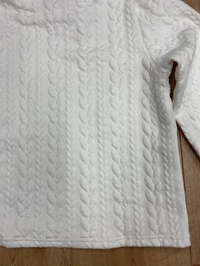 Topo Sweat-Shirt mit Zopfmuster weiß 140