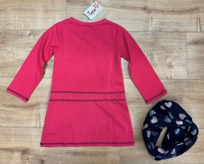 Topo Langarm-Kleid mit Loop pink