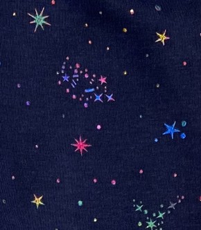 Topo Legging Thermo-Legging Regenbogen GLITZER STERNE navy 128