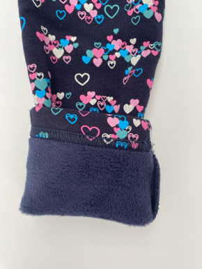 Topo Leggings Thermo-Leggings blau viele HERZEN bunt