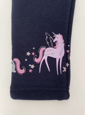 Topo Leggings Thermo-Leggings blau Einhorn am Beinende