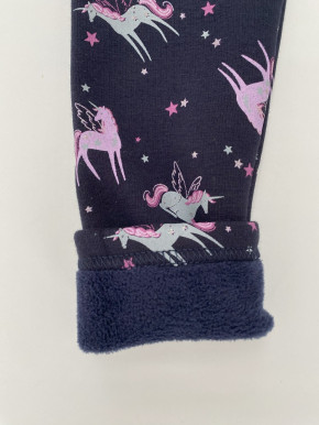 Topo Leggings Thermo-Leggings blau Einhorn stehend/liegend allover