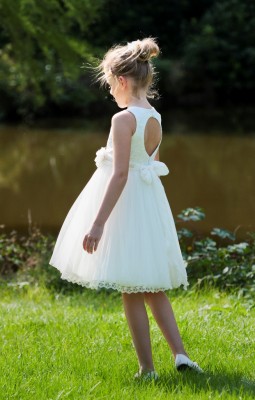 MONNY Kommunionkleid KANT PAILLET 20-08 ecru mit Rückenausschnitt 134