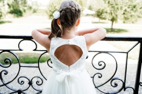 MONNY Kommunionkleid KANT PAILLET 20-08 ecru mit Rückenausschnitt 134