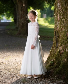 MONNY Kommunionkleid KANT CREPE 21-05 ecru lang 140