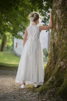 MONNY Kommunionkleid 36 französische Spitze langer Rock ecru 140