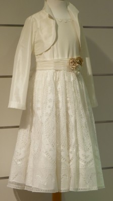 MONNY Kommunionkleid 37 französische Spitze 3/4 langer Rock ecru 146