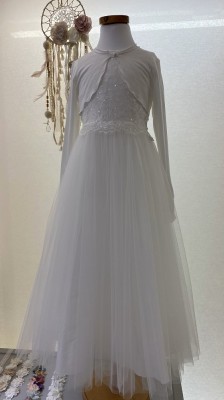 MONNY Kommunionkleid GLITTER TULE 22-16 lang ecru