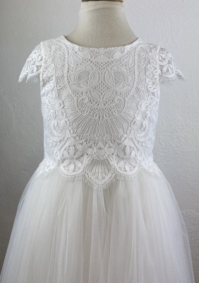 MONNY Kommunionkleid KANT TULE 22-16 lang ecru 146