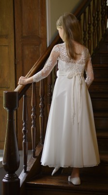 MONNY Kommunionkleid KANT CREPE 22-19 lang ecru 140