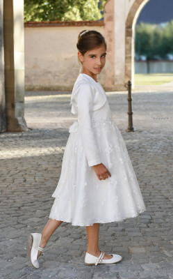 MONNY Kommunionkleid SATIN/KANT 23-14 3/4 lang ecru