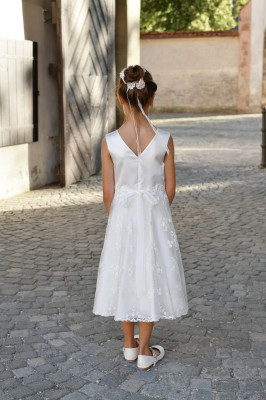 MONNY Kommunionkleid SATIN/KANT 23-14 3/4 lang ecru