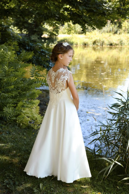 MONNY Kommunionkleid SATIN 23-30 lang ecru 140, Farbe: ecru