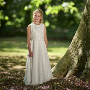 MONNY Kommunionkleid KANT CREPE 24-04 ecru lang